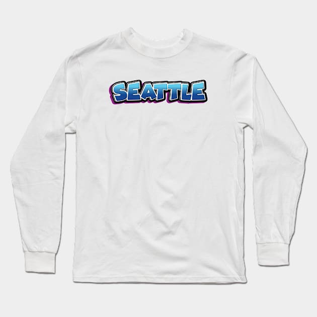 Seattle Long Sleeve T-Shirt by ProjectX23Red